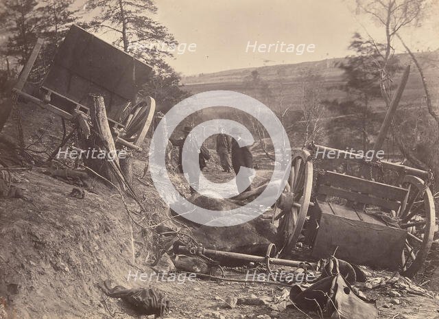 Rebel Cassion Destroyed by Federal Shells. At Fredericksburgh, May 3, 1863. Eight H..., May 3, 1863. Creator: Andrew Joseph Russell.