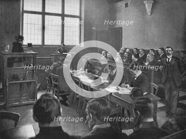 A coroner's inquest, London, c1901 (1901). Artist: Unknown.