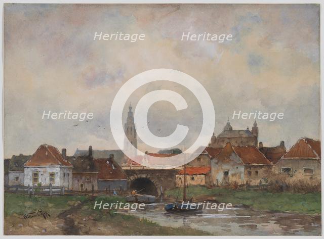 Upper Lock at Steenbergen, 1800s. Creator: Willem C Rik (Dutch).
