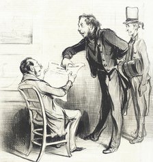 Oui, Monsieur, moyennant un petit abonnement à notre assurance.., 1838. Creator: Honore Daumier.