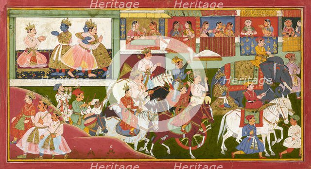 Krishna bids farewell, folio from a Bhagavata Purana, ca.1680-1690. Creator: Unknown.