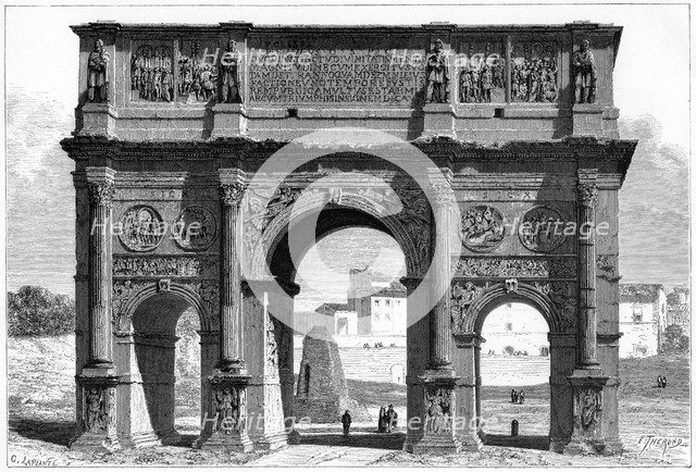 The Arch of Constantine, Rome, Italy, 19th century.Artist: E Therond