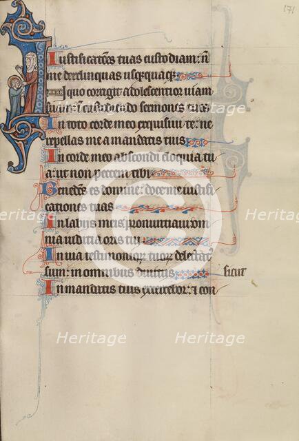 Initial I: The Virgin Holding the Christ Child's Hand; Initial I: The Virgin Holding..., about 1285. Creator: Bute Master.