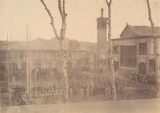 [Palace of the Shah, Paying respects to the Shah/Fete de Salam, Teheran, Iran [same a..., 1840s-60s. Creator: Possibly by Luigi Pesce.