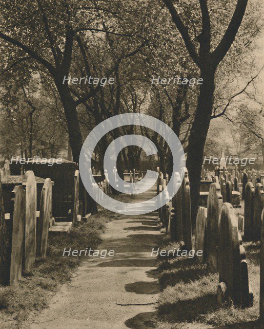 'In the Dissenters' Disused Burial Ground at Bunhill Fields', c1935. Creator: Taylor.