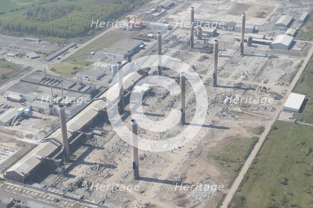 Partially demolished Lynemouth Aluminium Smelter, Northumberland, 2016. Creator: Dave MacLeod.