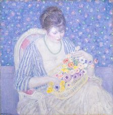 The Basket of Flowers, c. 1913/1917. Creator: Frederick Carl Frieseke.