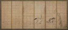 Two geese and grasses, Muromachi period, mid-late 16th century. Creator: Sesson Shukei.