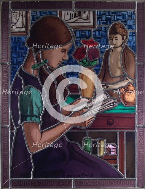 Girl reading, 1933. Creator: Juho Rissanen.