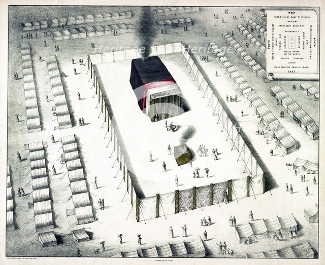 The Tabernacle in the Wilderness, and plan of the encampment, 1850. 