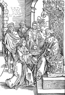 'Celtes Presenting His Book to the Elector of Saxony', 1501 (1906). Artist: Albrecht Durer.