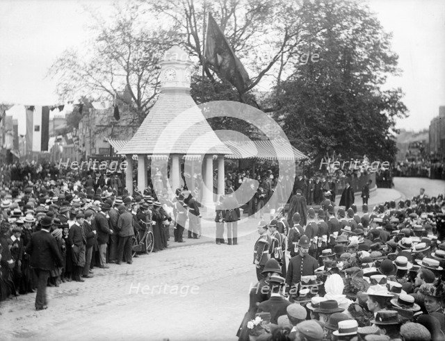 Opening of the Magdalen College clock tower, Oxford, Oxfordshire, c1860-c1922. Artist: Henry Taunt
