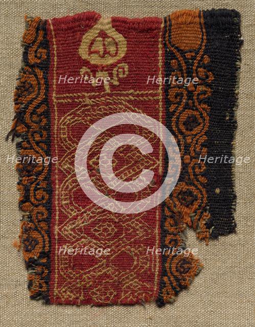 Fragment, with Part of a Clavus, from a Tunic, 300s - 600s. Creator: Unknown.