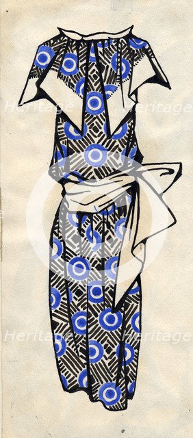 Design for a dress, 1924. Creator: Popova, Lyubov Sergeyevna (1889-1924).