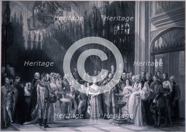Christening of Edward VII, 1842. Artist: Anon
