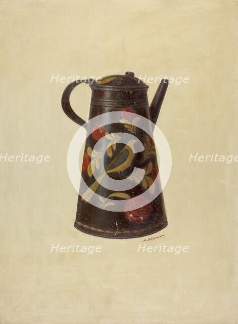 Toleware Coffee Pot, c. 1937. Creator: Max Soltmann.