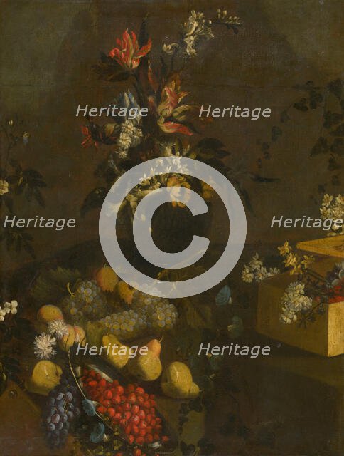 Still Life with Flower Bouquet and Fruit, 1702-1712. Creator: Unknown.