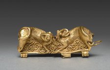 Repoussé Gold Clasp, 1200s. Creator: Unknown.