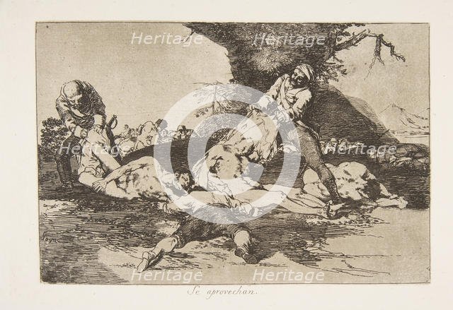 Plate 16 from 'The Disasters of War' (Los Desastres de la Guerra): 'T..., 1810 ( published in 1863). Creator: Francisco Goya.