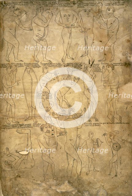 Drawings of the seventeen monstrous races, 1172.  Creator: Unknown.