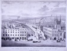 Birdseye view of Grand Junction Railway, London, c1835. Artist: Joseph Bouvier