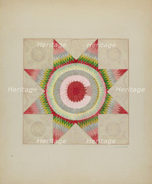 Patchwork Quilt, c. 1936. Creator: Jules Lefevere.