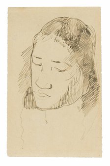 Head of a Tahitian Woman (recto), Sketches of Anatomical Details (verso), 1891/93. Creator: Paul Gauguin.