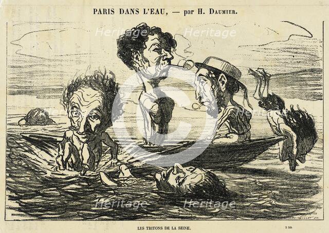 Les Tritons de la Seine, 1864. Creator: Honore Daumier.
