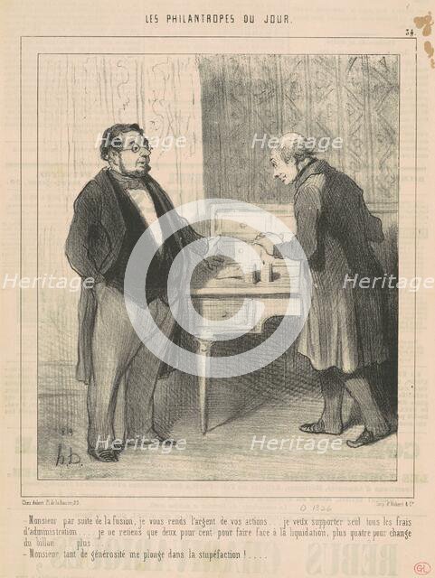 Monsieur par suite de la fusion...19th century. Creator: Honore Daumier.