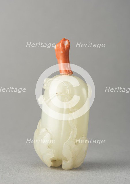 Jade snuff bottle, China, Qing dynasty, 1644-1911. Creator: Unknown.