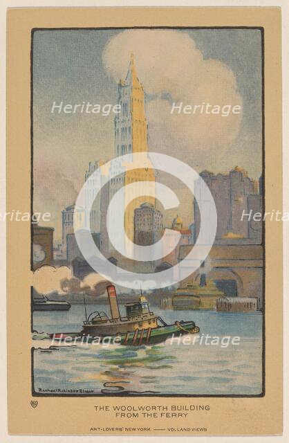 The Woolworth Building from the Ferry, 1914. Creator: Rachael Robinson Elmer.