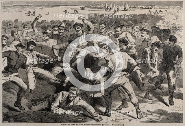 Holiday in Camp - Soldiers Playing "Foot-Ball", 1865. Creator: Winslow Homer (American, 1836-1910).