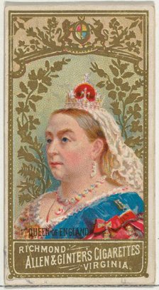 Queen of England, from World's Sovereigns series (N34) for Allen & Ginter Cigarettes, 1889., 1889. Creator: Allen & Ginter.