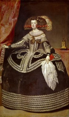 Portrait of Mariana of Austria (1634–1696). Artist: Velàzquez, Diego (1599-1660)
