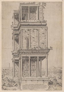 Speculum Romanae Magnificentiae: The Septizodium, 1556., 1556. Creator: Anon.