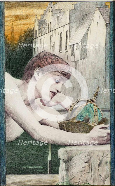 Une ville morte. Avec Georges Rodenbach, 1889. Creator: Khnopff, Fernand (1858-1921).