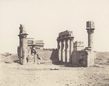 Erment (Hermonthis), Vue Générale des Ruines -Temple et Mammisi, 1851-52, printed 1853-54. Creator: Félix Teynard.