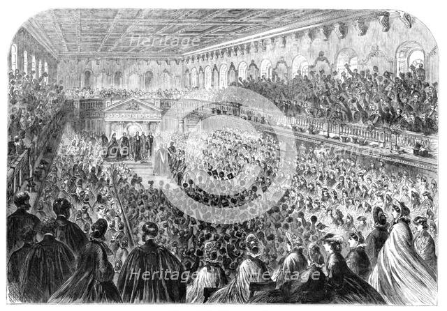 The Royal Visit to Cambridge - the Senate-House: "Three Cheers for Denmark!", 1864. Creator: Unknown.