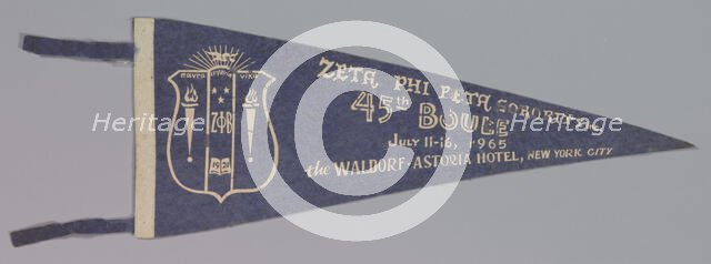 Pennant for the Zeta Phi Beta sorority's 45th Boulé, 1965. Creator: Unknown.