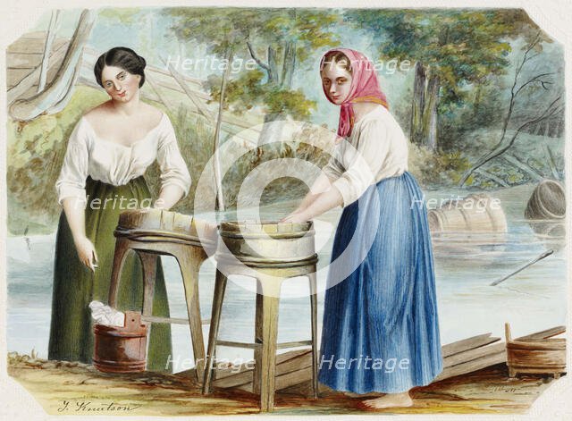 Laundresses, 1830-1899. Creator: Johan Knutson.