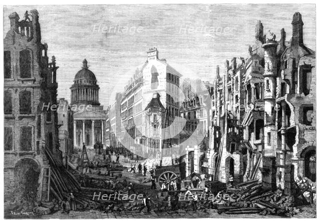 Paris demolitions - removal of a portion of the Quartier Latin - from a drawing by M. Thorigny, 1860 Creator: Unknown.