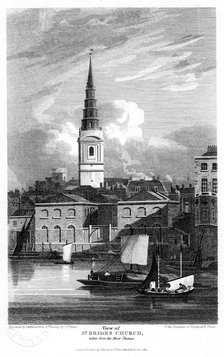 St Bride's Church, London, 1815.Artist: Matthews