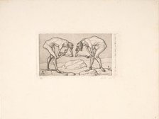 Two Men Meet, Each Believing the Other to Be of Higher Rank. Invention 6, 1903. Creator: Klee, Paul (1879-1940).