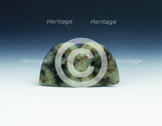 Jade double face pendant, neolithic, Hongshan type, northern China, c3500-2200 BC. Artist: Unknown