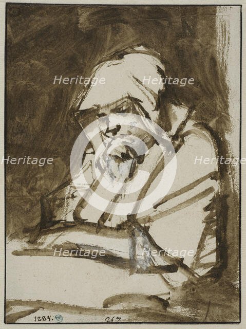 Hendrickje Stoffels sitting by a window with open eyes, ca 1655-1656. Creator: Rembrandt Harmensz van Rijn.