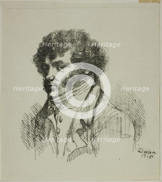 Portrait of Brunet, Printer, 1816. Creator: Vivant Denon.