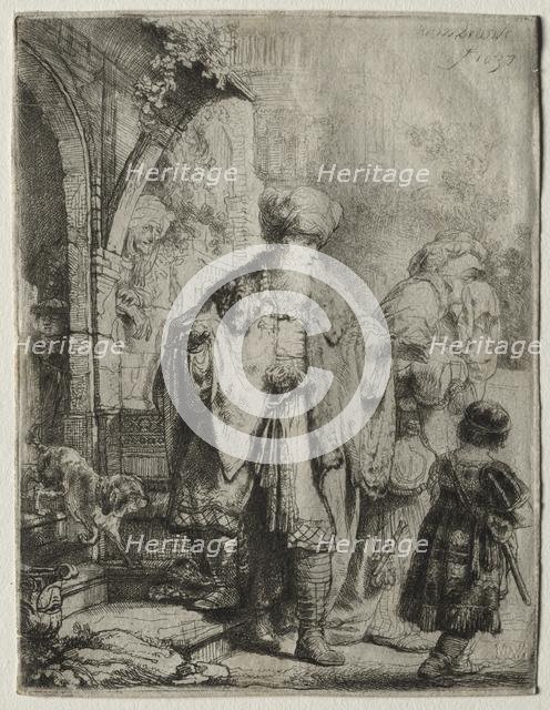 Abraham Casting out Hagar and Ishmael, 1637. Creator: Rembrandt van Rijn (Dutch, 1606-1669).