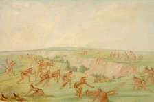 Mandan Attacking a Party of Arikara, 1832-1833. Creator: George Catlin.