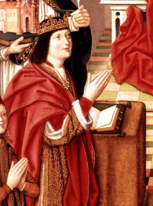 Portrait of Ferdinand II of Aragon the Catholic King (1452-1516), detail from the Painting 'Virgi…
