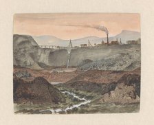 Landscape with factories in Montluçon, 1861. Creator: George Sand.